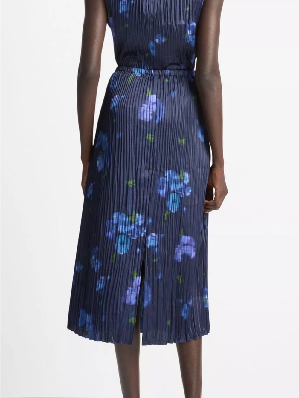 NWT Vince Poppy Blur Crushed Satin Column Midi Skirt - Medium - $428 - Picture 4 of 5